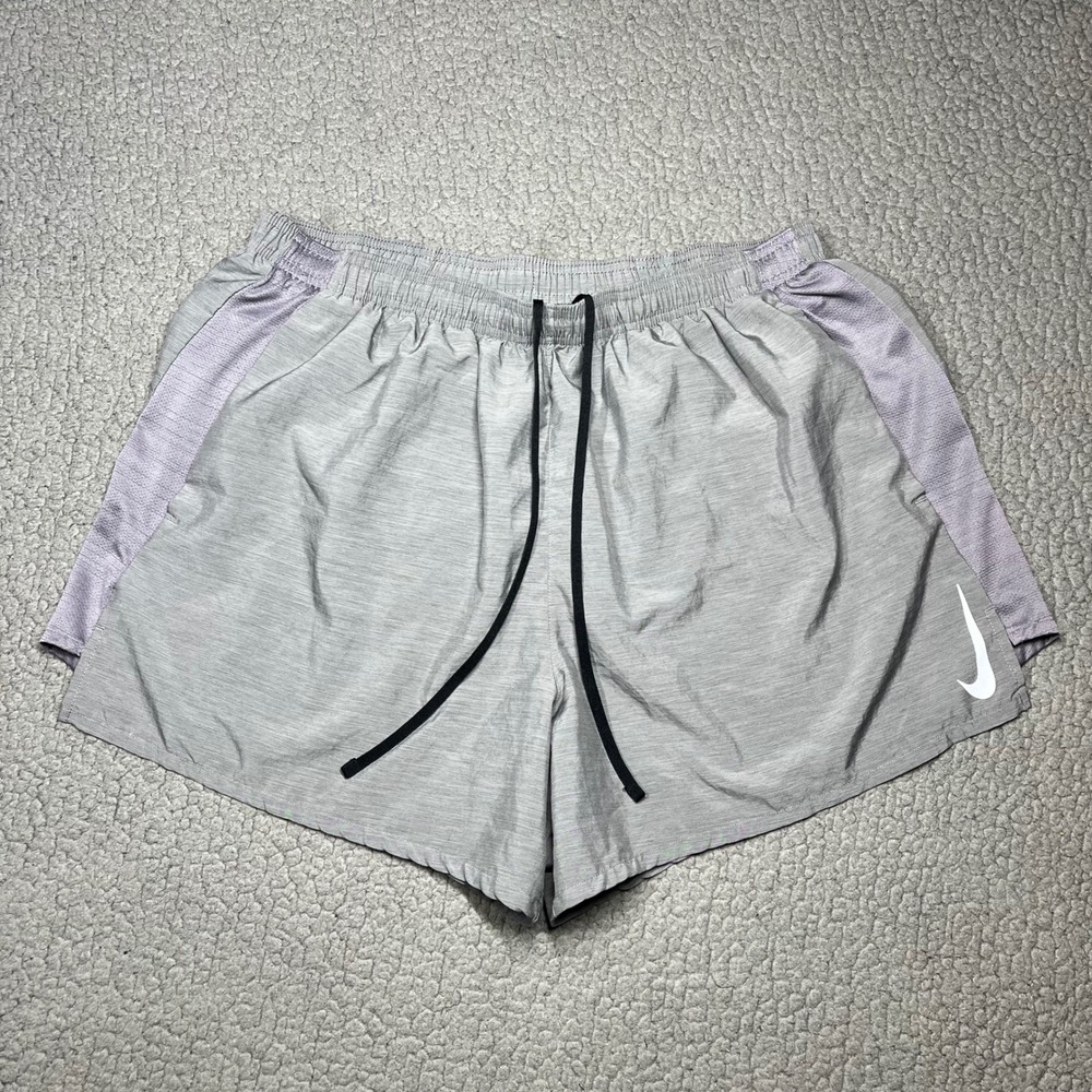 Nike Running Shorts Mens XXL Dri-Fit Lined Athletic Gray Activewear
